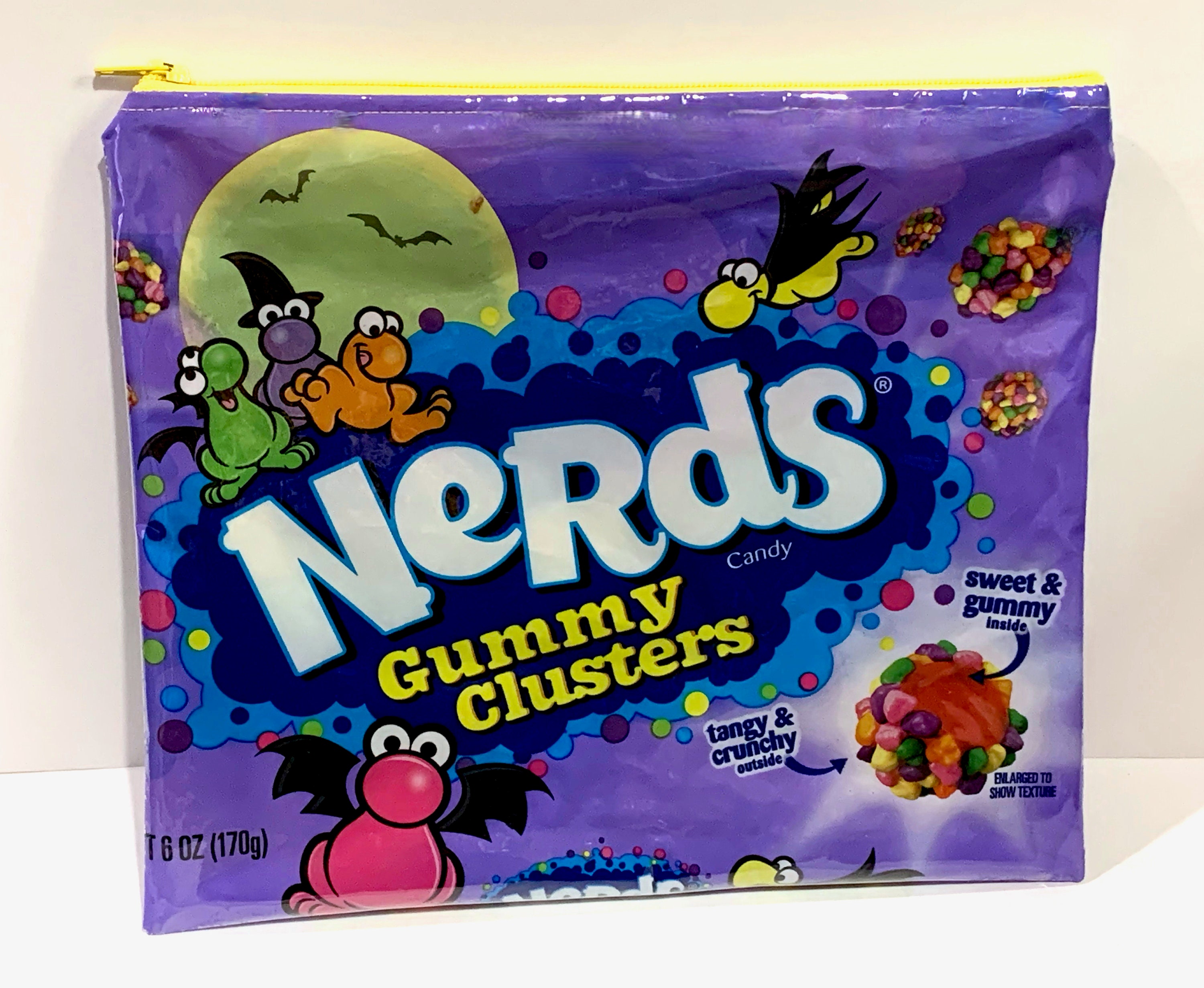 Nerds Gummy Clusters Candy Wrapper Upcycled Zippered Bag/Pouch