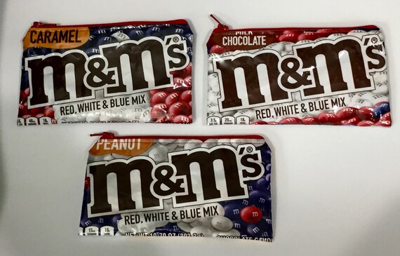 M&M New Caramel Zippered Coin Purse Up-cycled Candy Wrapper 