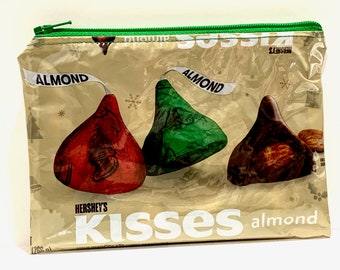¡Nuevo diseño 2021! Hershey's Kisses Almond Candy Wrapper Bolsa/Bolsa con cremallera