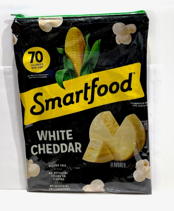 Large Smart Food Popcorn White Cheddar Cheese Recycled Zippered Bag pouch Etsy