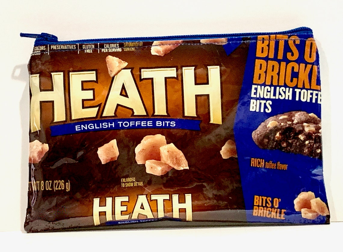 Heath English Toffee Bits Wrapper Upcycled Zippered Bag/pouch Etsy UK