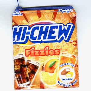 New!  Hi-Chew Fizzies Mix Candy Wrapper Up-cycled Zippered Bag/Pouch from Japan