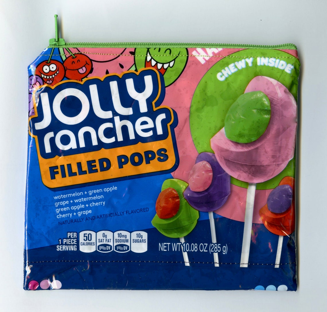 Jolly Rancher Filled Pops Wrapper Upcycled Zippered Bag/Pouch Etsy