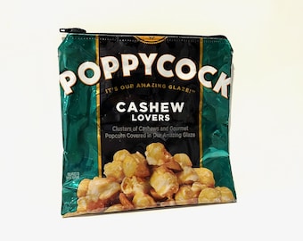 Poppycock Wrapper Up-cycled Zippered Bag/Pouch