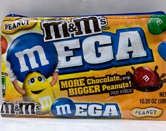 M&m's Mega Candy Wrapper Up-cycled Zippered Bag/pouch - Etsy