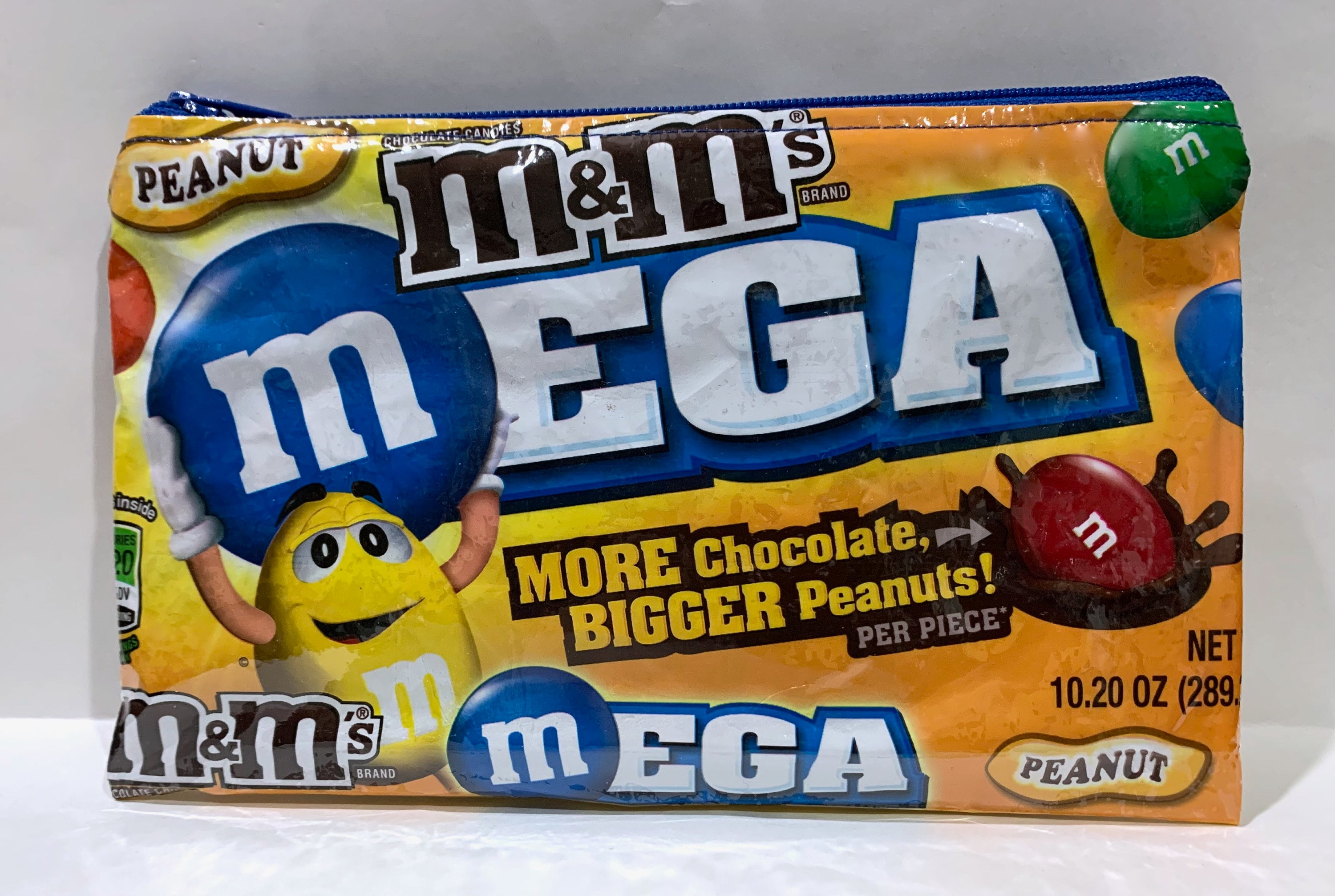 M&ms Mega Candy Wrapper Up-cycled Zippered Bag/pouch -  Hong Kong