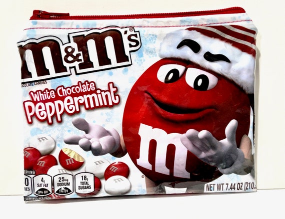 White Chocolate Peppermint M&m's Candy Wrapper Up-cycled 