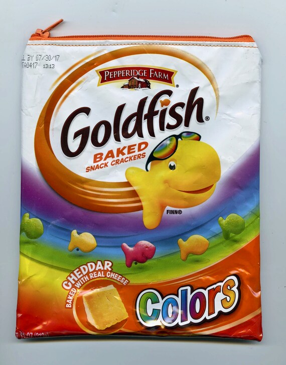 Pepperidge Farm Goldfish Colors Wrapper Up-cycled Zippered | Etsy