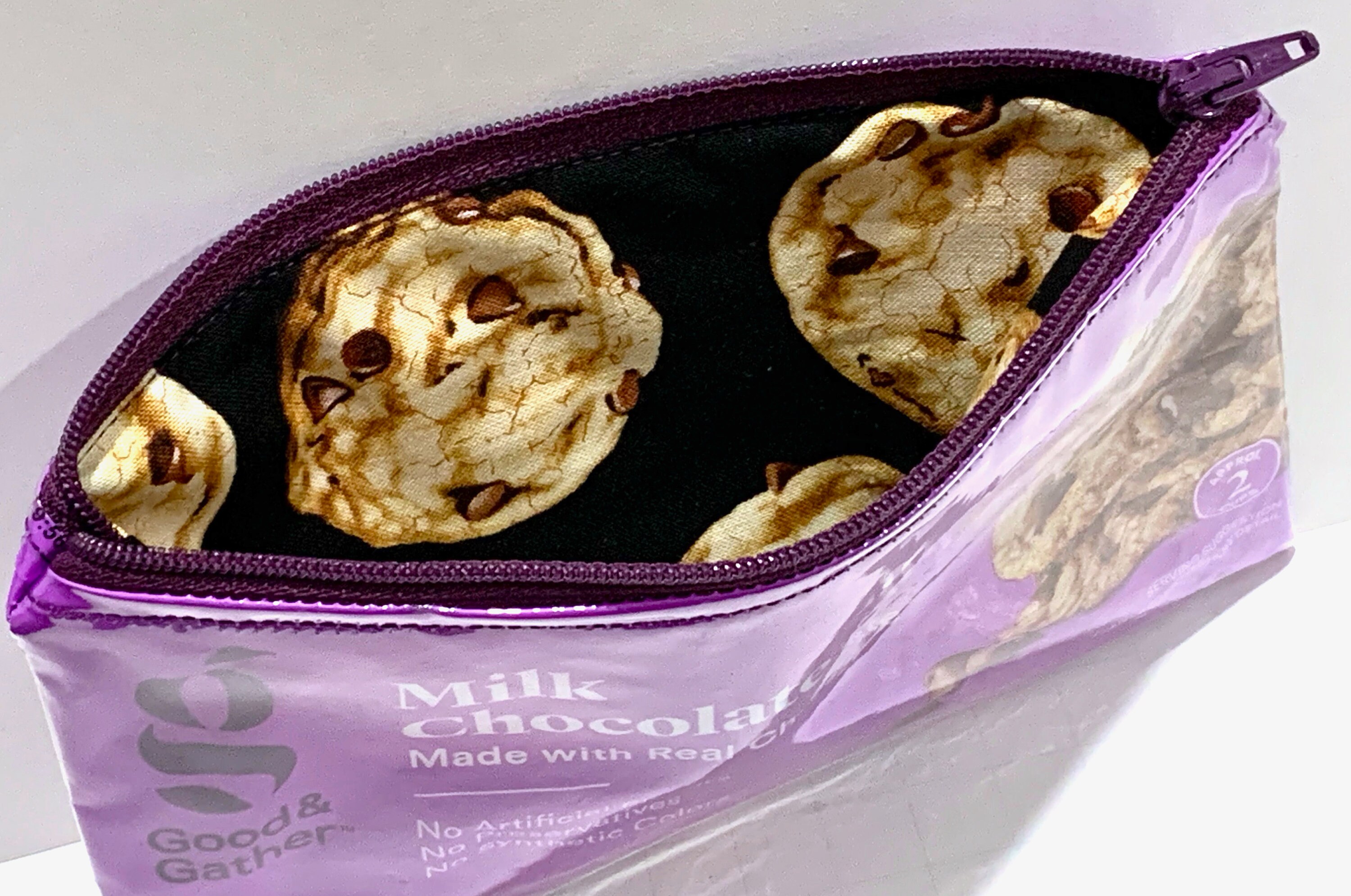 Good & Gather Chocolate Chips Wrapper Upcycled Zippered Etsy UK