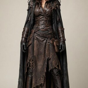 Women's Viking Warrior Armor Dress: Medieval Fantasy LARP Set, Viking Barbarian Armor Outfit