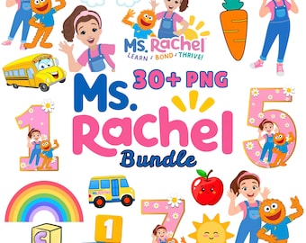 Ms. Rachel PNG-Bundle, über 30 Ms. Rachel Cliparts, Ms. Rachel Charaktere, Partydeko, Sublimationsdesigns, Sofort-Download