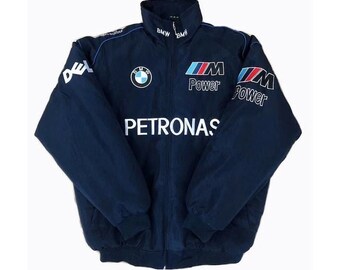 Blue BMW Vintage Racing Jacket Formula 1 Racing jacket Mercedes vintage style // Bomber jacket fashion Y2K harajuku