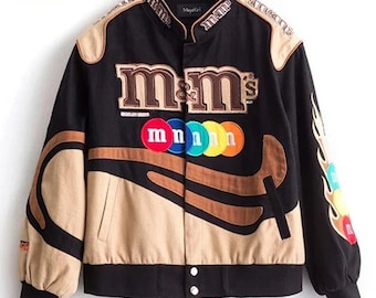 M&M Racing Jacke Vintage Style // Bomberjacke Mode Y2K harajuku