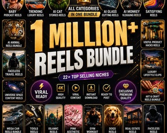 1 Million Faceless Reels Bundle | Viral Reels Templates | Instagram & TikTok Content | Social Media Video Bundle | Ready-to-Use Reels Bundle