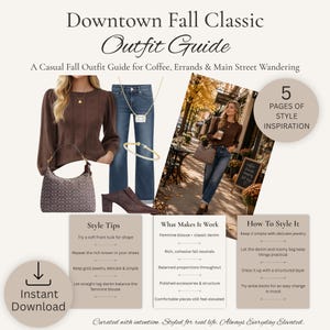 Guía de estilo otoñal para mujeres / Inspiración para atuendos casuales de otoño / Clásico urbano (PDF)