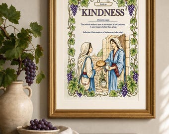 Proverbs 19:22 KINDNESS Printable Scripture Art & Coloring Page, Christian Wall Decor, Instant Digital Download