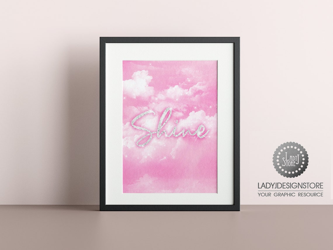 Pink Sparkle Clouds Seamless Background Texture Pink Sky With Etsy