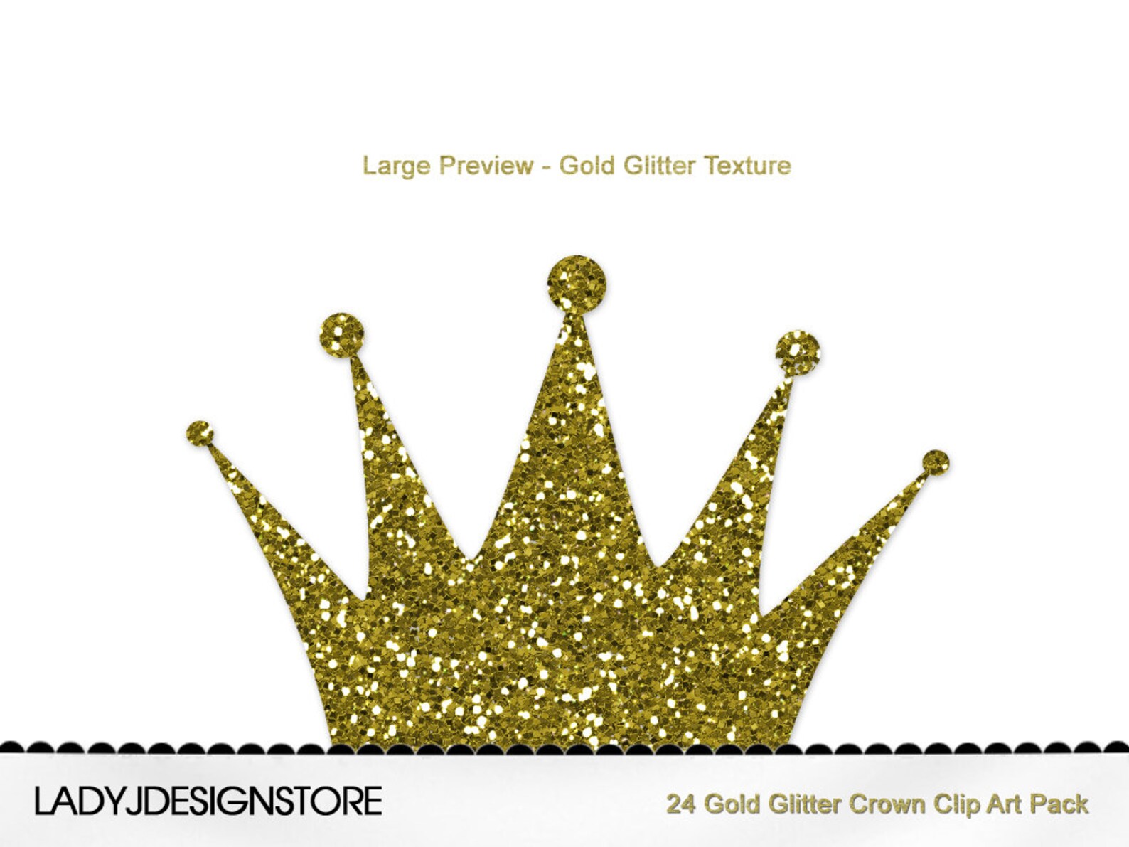 Gold Glitter Crown Clip Art Pack-24 Digital clip art crowns | Etsy