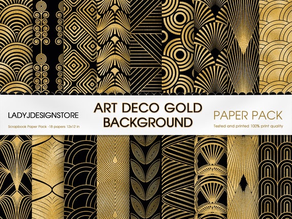 Art Deco Gold Foil Digital Paper, Seamless Retro Art Deco Patterns, Black  and Gold Patterns, Gold Geometric Elegant Glam Seamless Patterns -   Australia