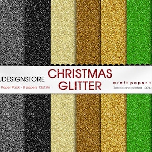 WHITE GLITTER Digital Papers, 8 Glitter Textures, Paper Pack, Instant Download, printable scrapbooking texture, white Christmas, silver, snow by Ladyjdesignstore