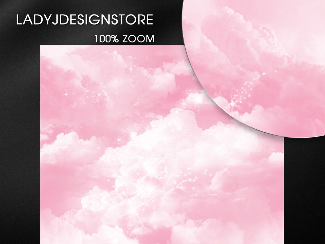 Pink Sparkle Clouds Seamless Background Texture Pink Sky With Etsy