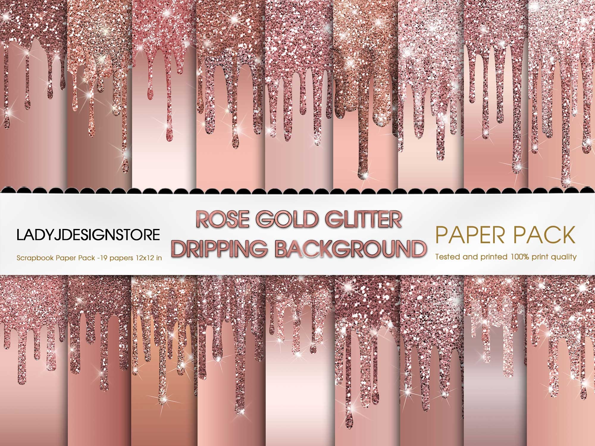 Sparkly Rose Gold Glitter Foil Dripping Sparkle Foil Dripping Etsy India