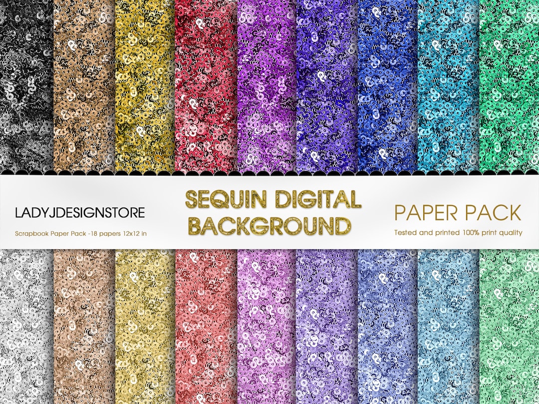 Sequin Digital Background, Seamless Sequins Digital Paper, Sequin ...