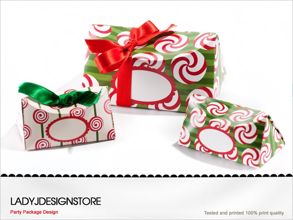 Christmas Candy Box Template Package Templates DIY - Etsy