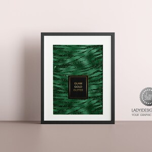 Emerald Glitter Glam Digital Paper, Seamless Tiger Cheetah Zebra ...