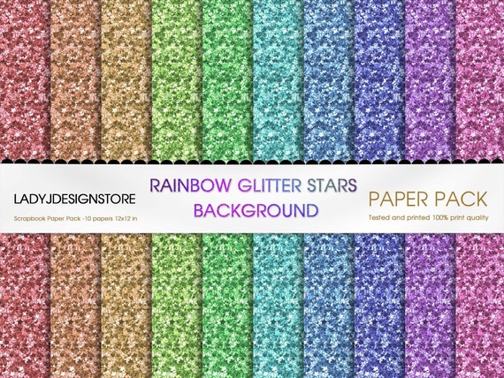 Sfondo stelle Rainbow Glitter Carta glitter arcobaleno sfondo stampabile glitter arcobaleno digitale glitter stella digitale glitter scintillante Etsy Italia