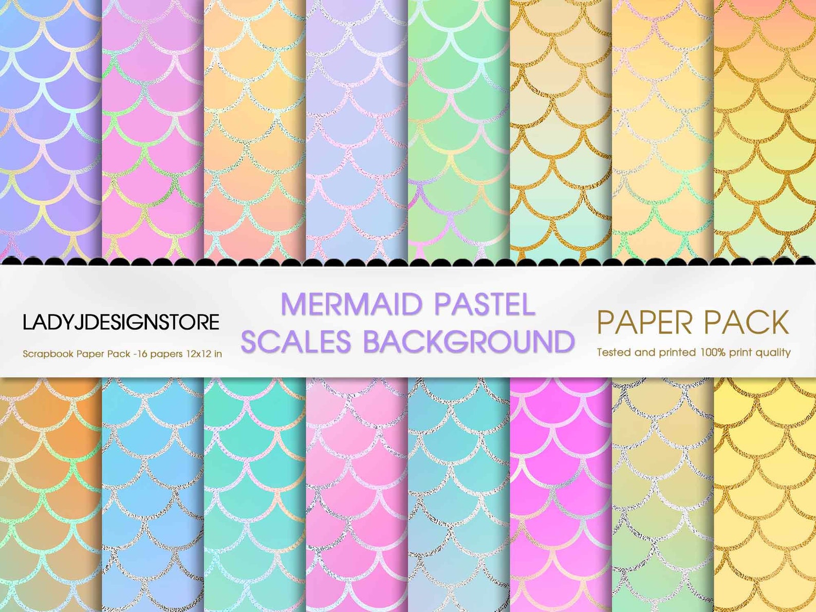 Iridescent Mermaid Sparkling Scales Digital Paper Seamless - Etsy