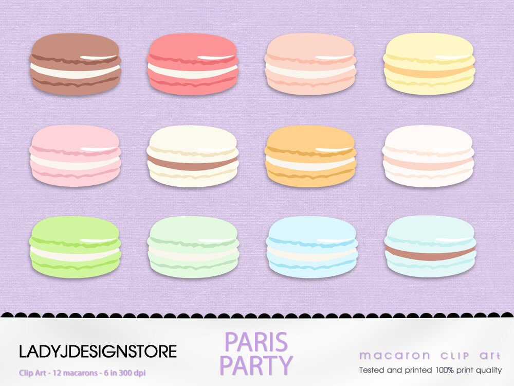 Pastel Macaron Clipart 12 Digital Clipart Sweet Pastry Food Etsy Ireland