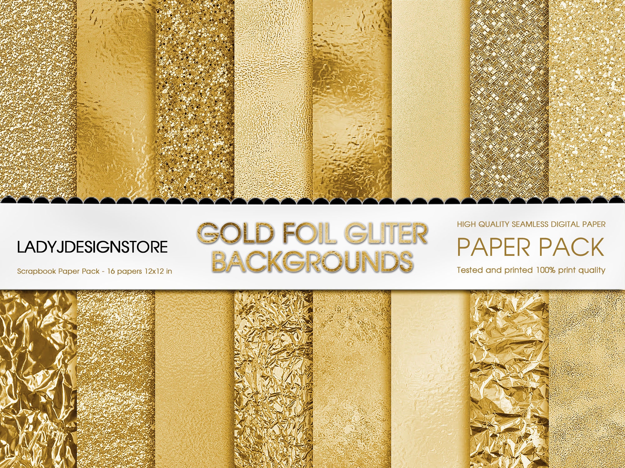Gold Foil Glitter Digital Paper Gold Digital Texture Paper - Etsy