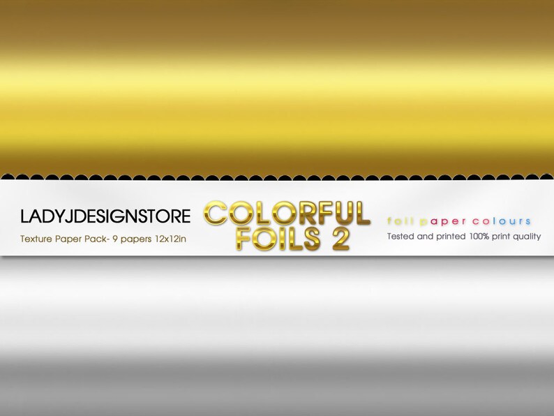 BRITE FOIL KRAFT Digital Paper Metallic Gold Foil Colorful Etsy
