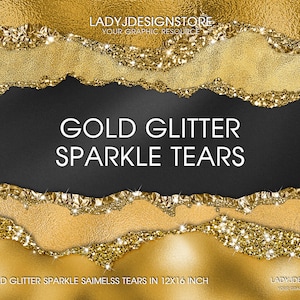 Gold Glitter Sparkle Torn Paper, Gold Tears Clipart, Glitter Gold Tear Borders, Gold foil Clipart, Gold foil Clipart, transparent PNG