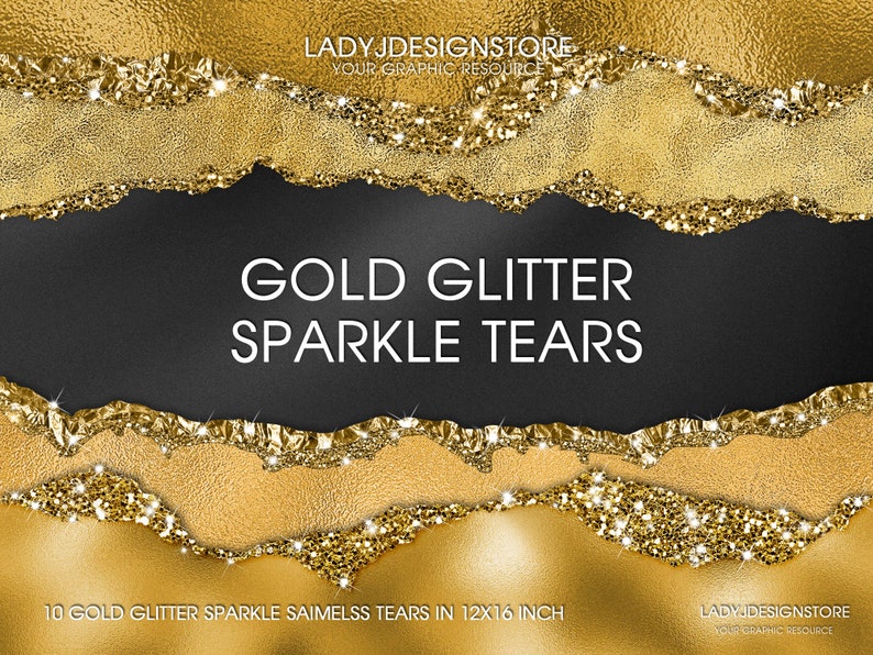 Gold Glitter Sparkle Torn Paper, Gold Tears Clipart, Glitter Gold Tear Borders, Gold foil Clipart, Gold foil Clipart, transparent PNG