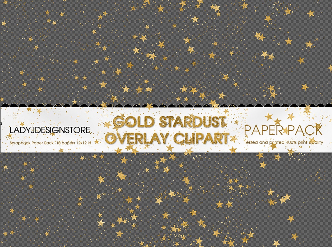 Download Seamless Gold Stardust Overlays starry night gold star | Etsy