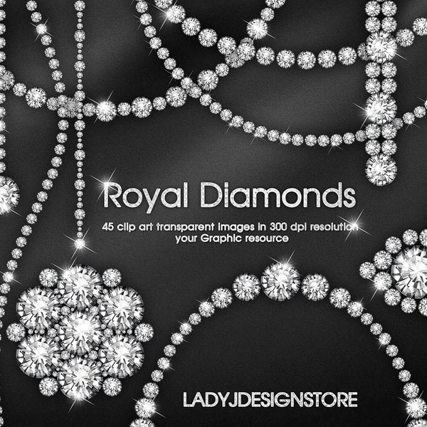 Royal Luxury Diamond Clipart in PNG format diamond borders, diamond sparkle frames diamond clipart, diamond strands, gems printable diamond