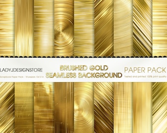 Brushed Gold Digital Paper, Brushed Gold Textures, Gold digital paper, brushed metallic gold, metallic backgrounds, gold, Canva background