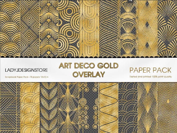 Art Deco Gold Foil Overlays, Seamless Retro Art Deco Patterns, Black and  Gold Patterns, Gold Geometric Elegant Glam Seamless Patterns 