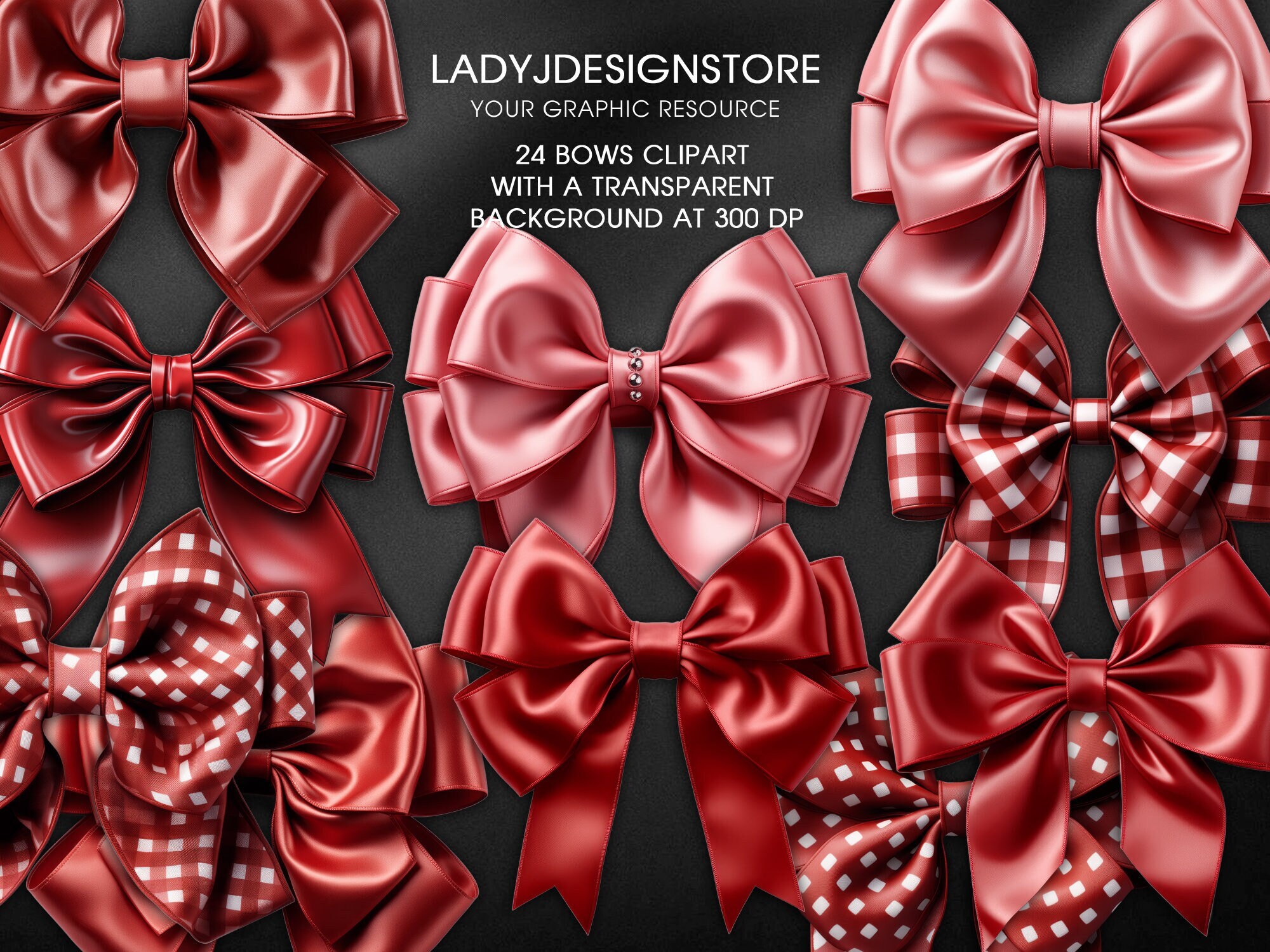 Red satin bow Made in France - Chérie et Dandy