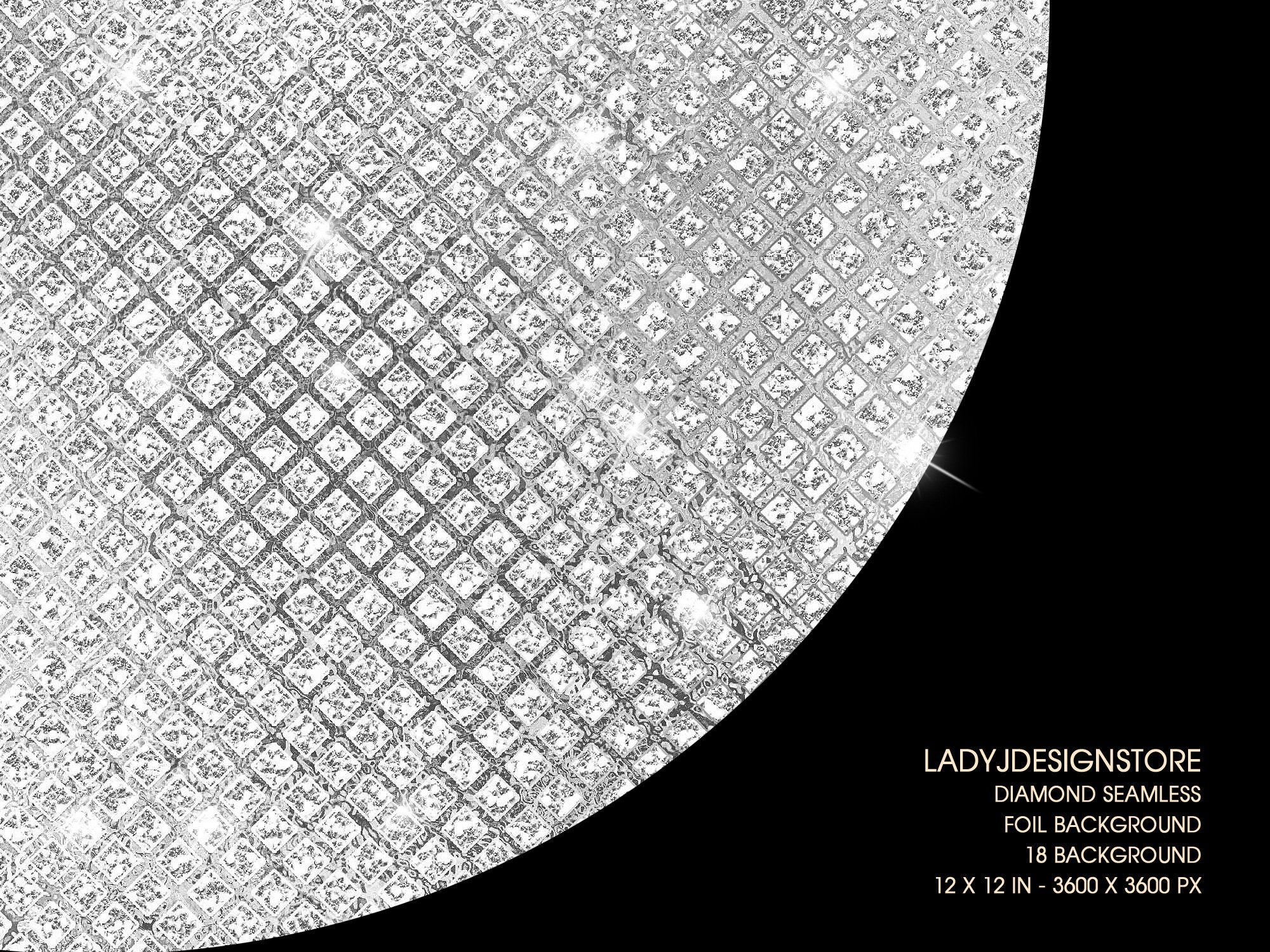 White Diamond Glitter Digital Paper seamless glam diamond Etsy