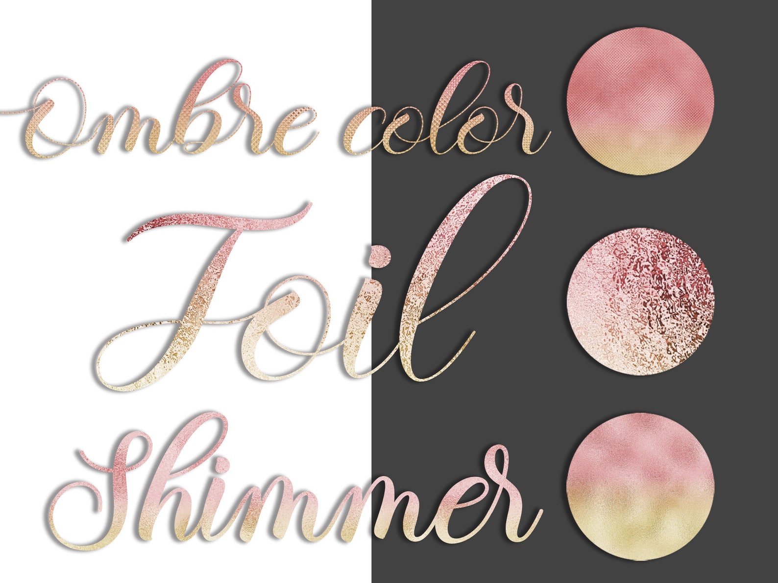 Pink and Gold Ombre Foil Background Digital Paper Ombre Pink Etsy