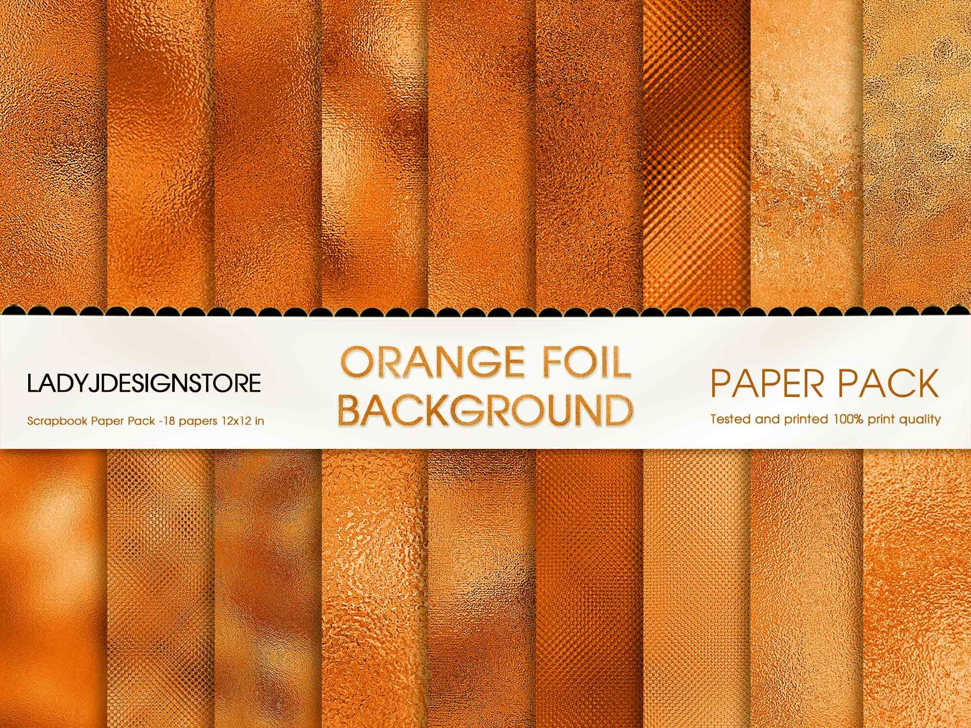 Orange metallic foil background foil textures shimmer | Etsy