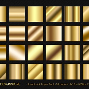 Gold Gradient, Gold Digital Paper, gold digital foil, metallic background, golden ombre, copper, old gold, gold texture by Ladyjdesignstore