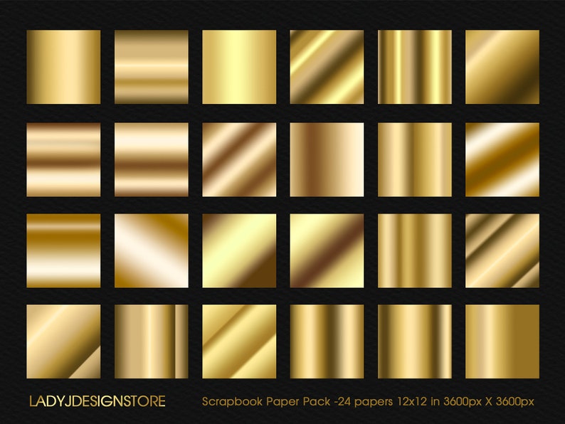 Gold Gradient, Gold Digital Paper, gold digital foil, metallic background, golden ombre, copper, old gold, gold texture by Ladyjdesignstore
