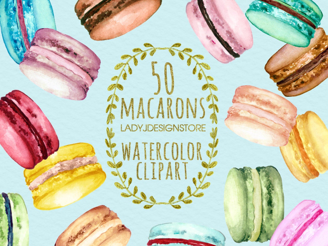Macarons Watercolor Painting Macarons Print French | Etsy