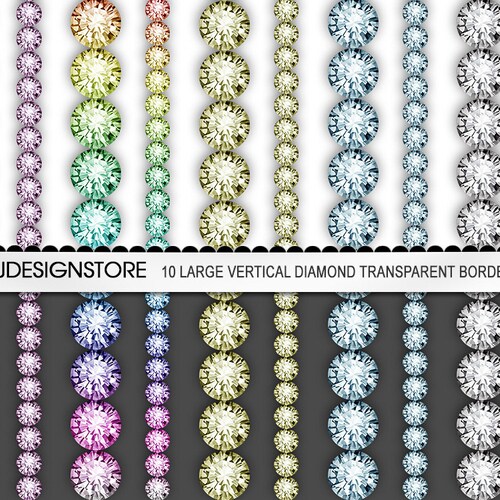Diamond Digital Clipart Border 10 Digital Rhinestone Clipart Etsy