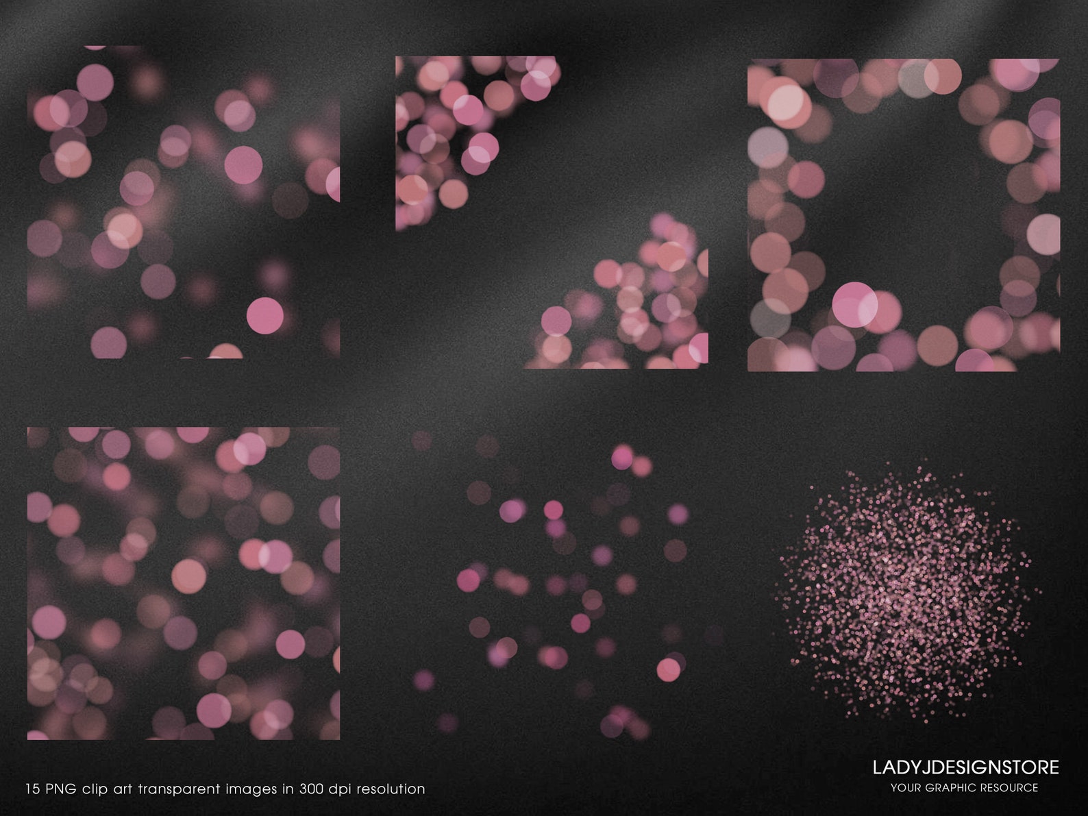 Rose Gold Bokeh Overlays Glowing Night Lights Magic Ligths Etsy Canada