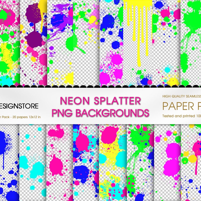 Neon Paint Splatter - Etsy